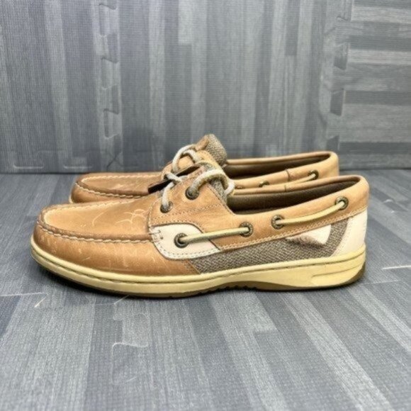 Sperry Top-Sider Boat Shoe Womens Size 7 Bluefish 2-Eye Tan - Picture 3 of 8